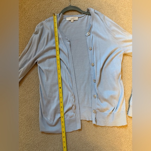 Loft | Light Blue Button Down Open Cardigan | Size M - Picture 6 of 7